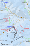 Karte des Langlaufgebiet Bernau
